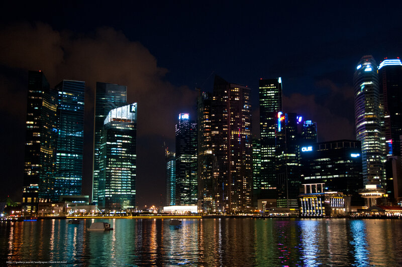 Skyscraper Skyline at Night — Black, Dramatic