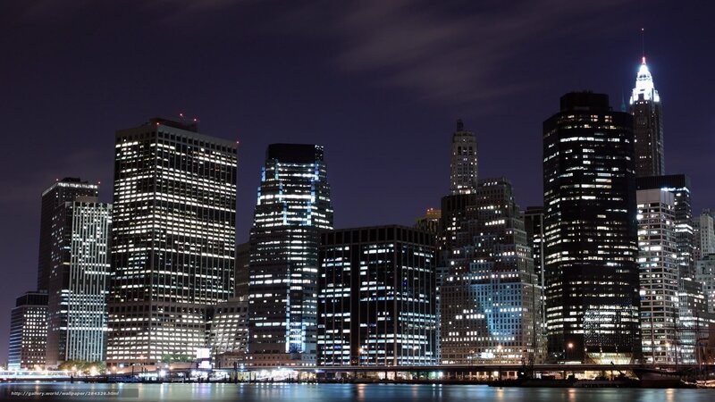 Skyscraper Skyline at Night — Black