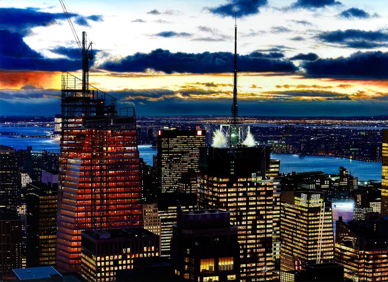Skyscraper under Construction — Blue, Dramatic, Sunset