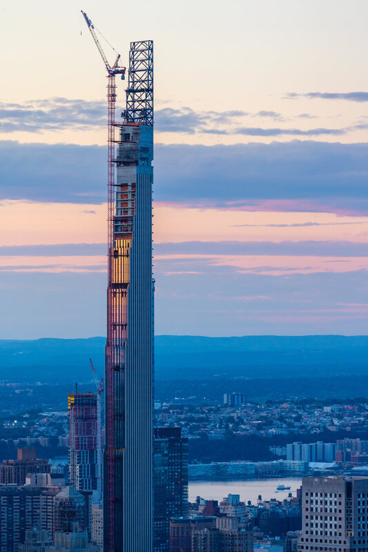 Skyscraper under Construction — Blue, Dramatic