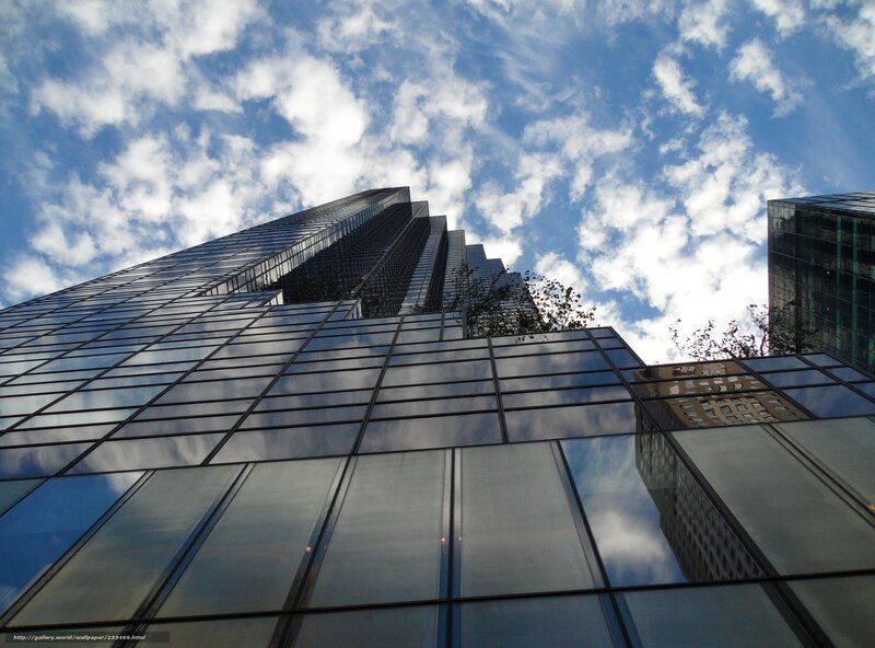 skyscraper with cloudy sky