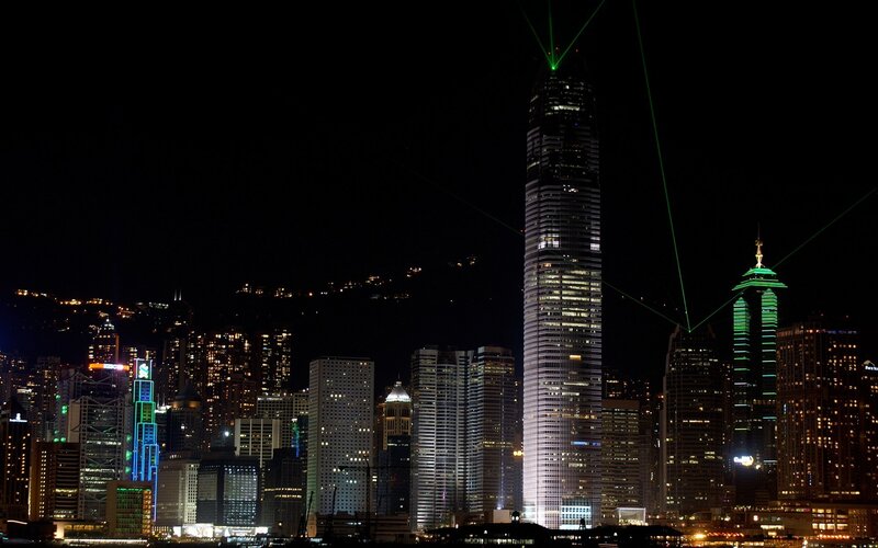 Skyscraper with Laser Lights