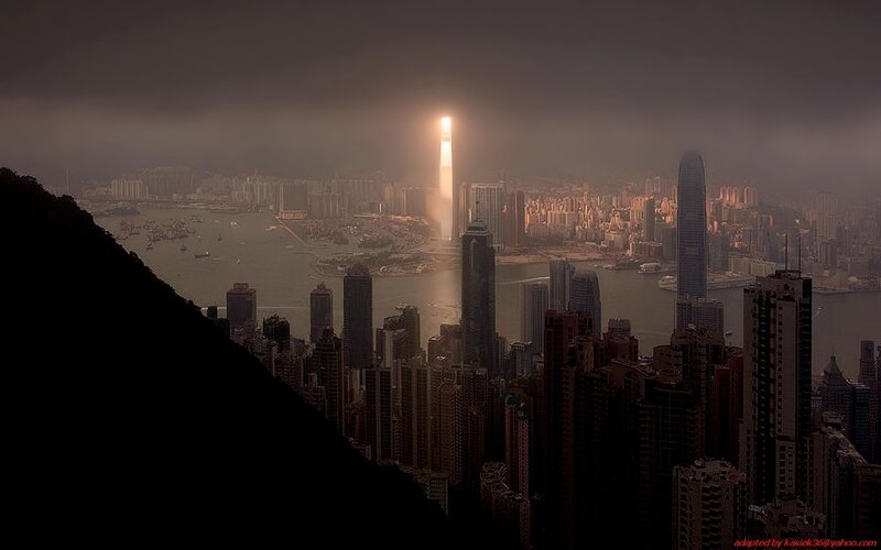 Skyscraper with Light Beam