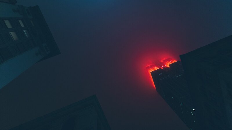 Skyscraper with Red Light