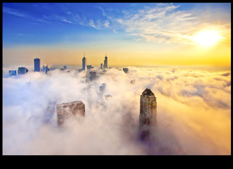 Skyscrapers Above Clouds