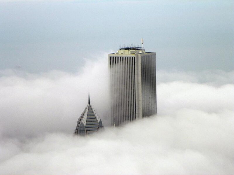 Skyscrapers above the clouds