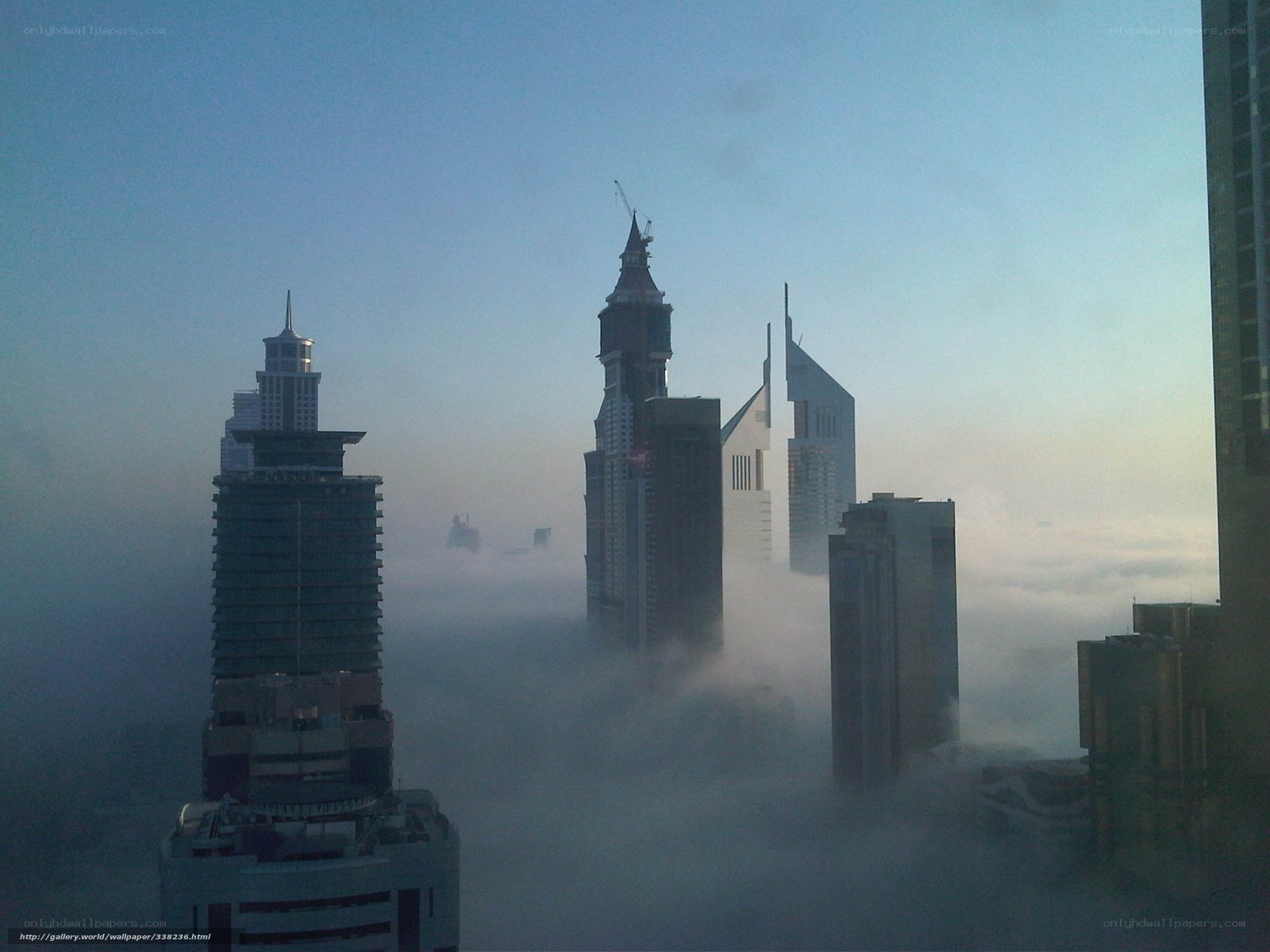 Skyscrapers above the clouds