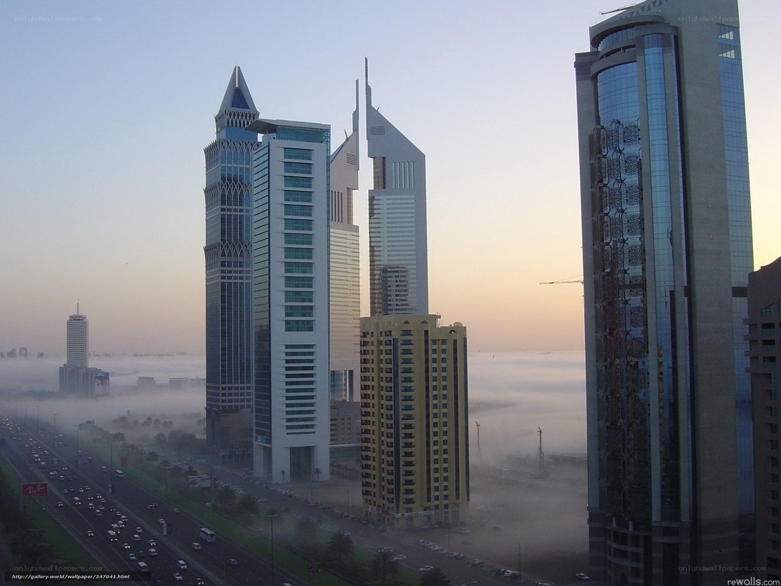Skyscrapers above the fog
