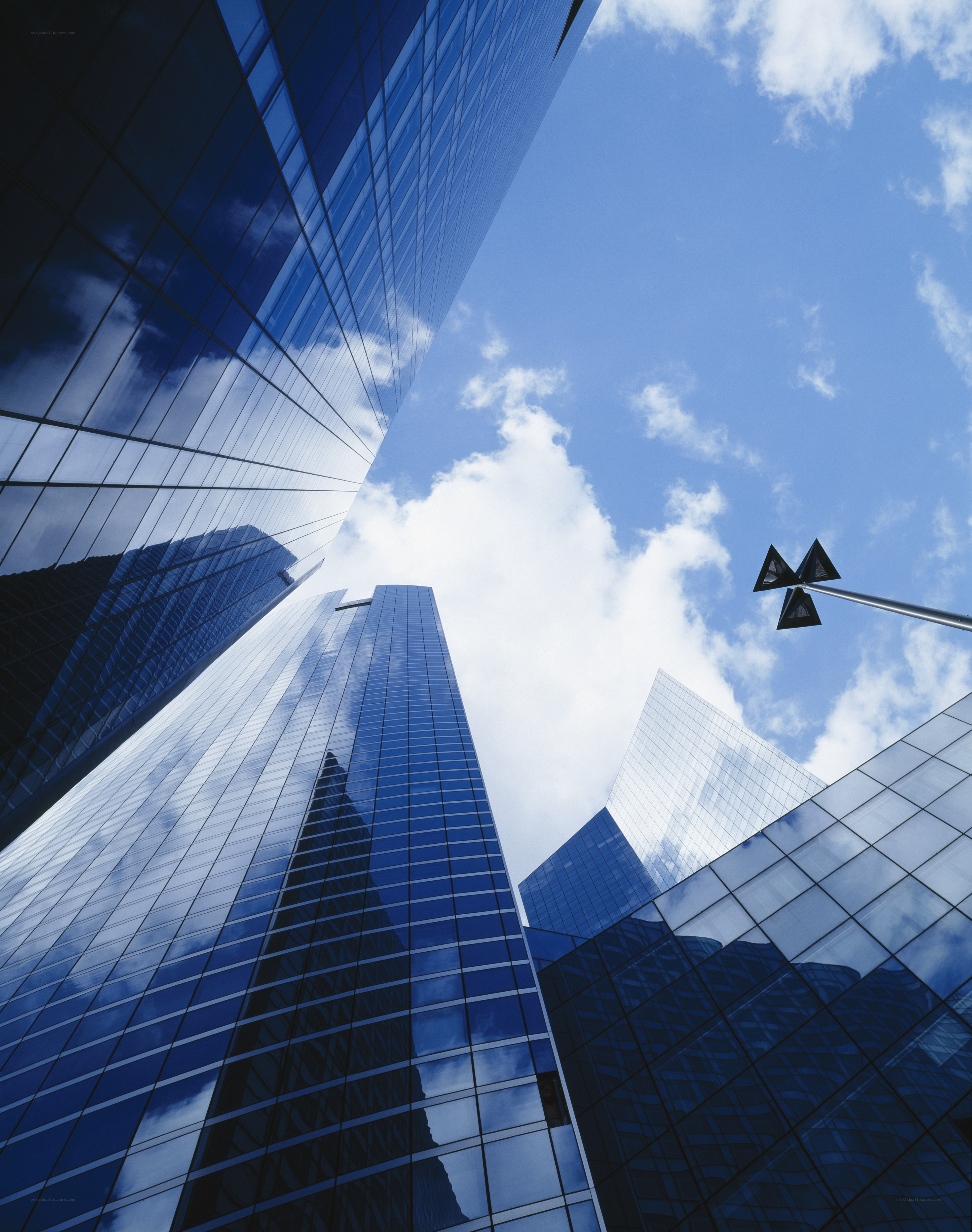 Skyscrapers against blue sky