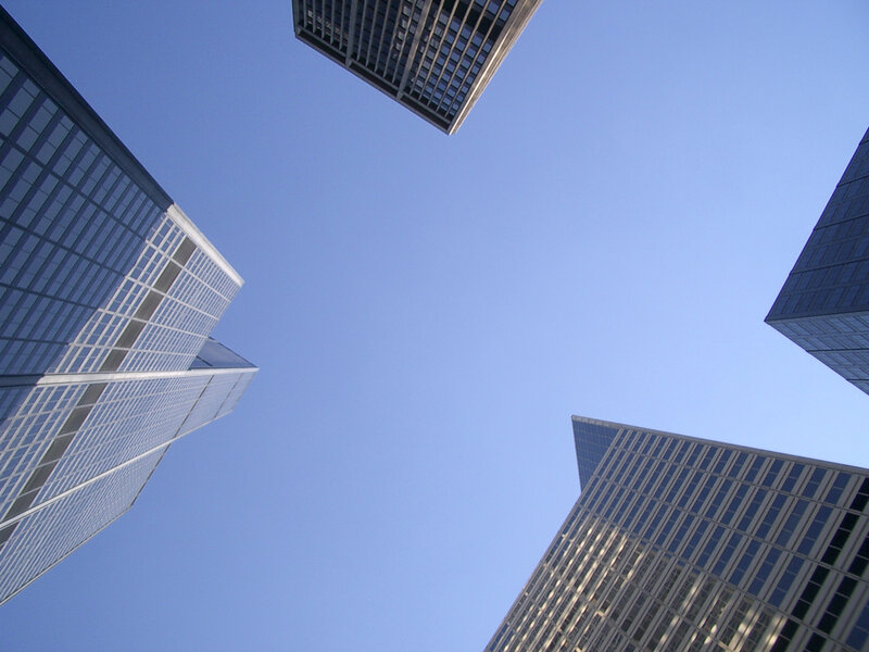 Skyscrapers Against Blue Sky — Serene