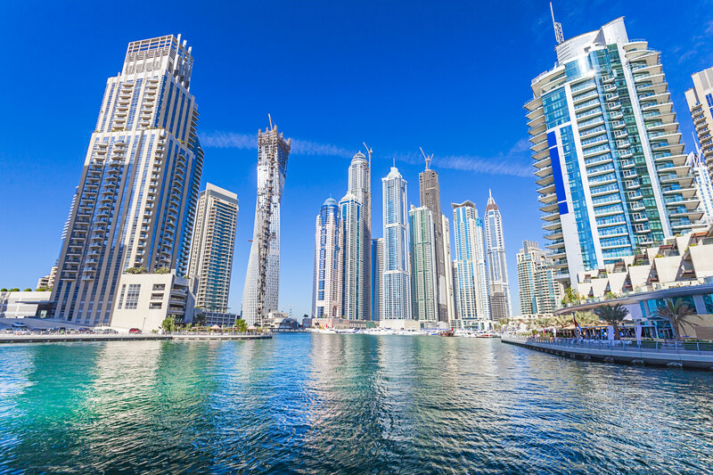 Skyscrapers Along Waterfront