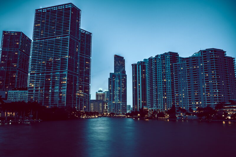 Skyscrapers at Dusk — Blue, Calm