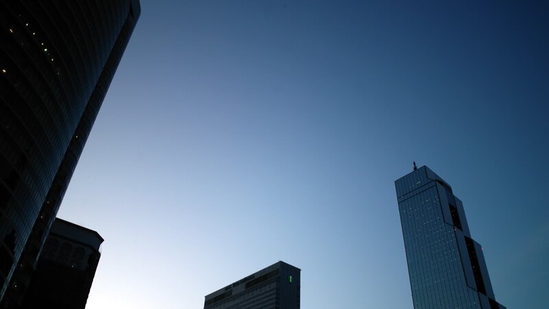 Skyscrapers at Dusk — Blue