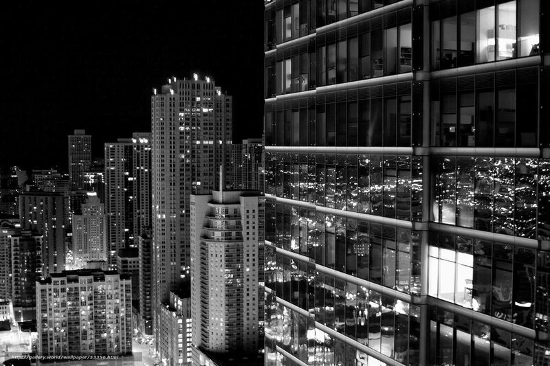 Skyscrapers at Night — Black, Dramatic