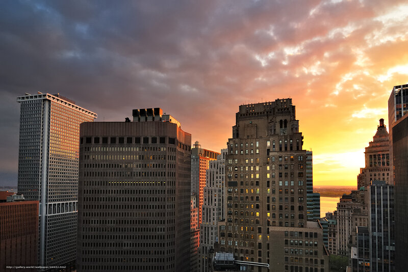 Skyscrapers at Sunset — Orange