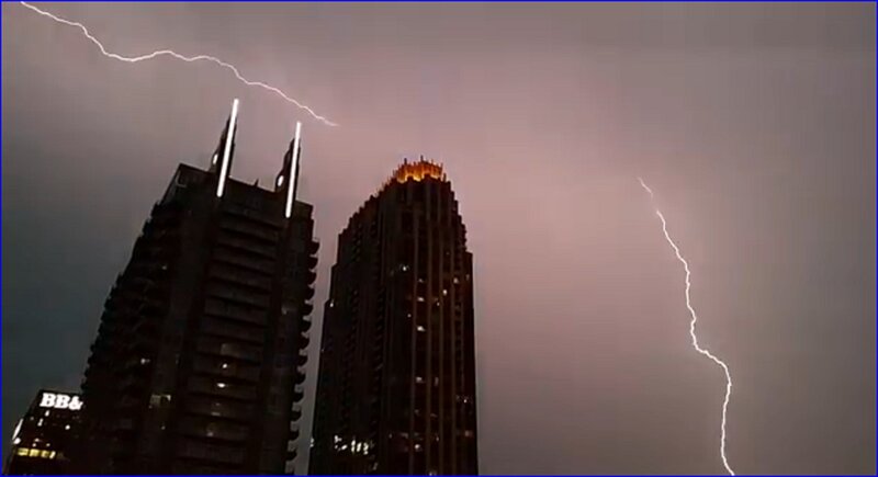 Skyscrapers During Storm