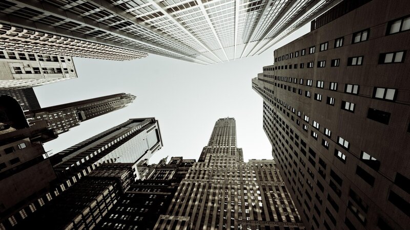 Skyscrapers from Below — Black