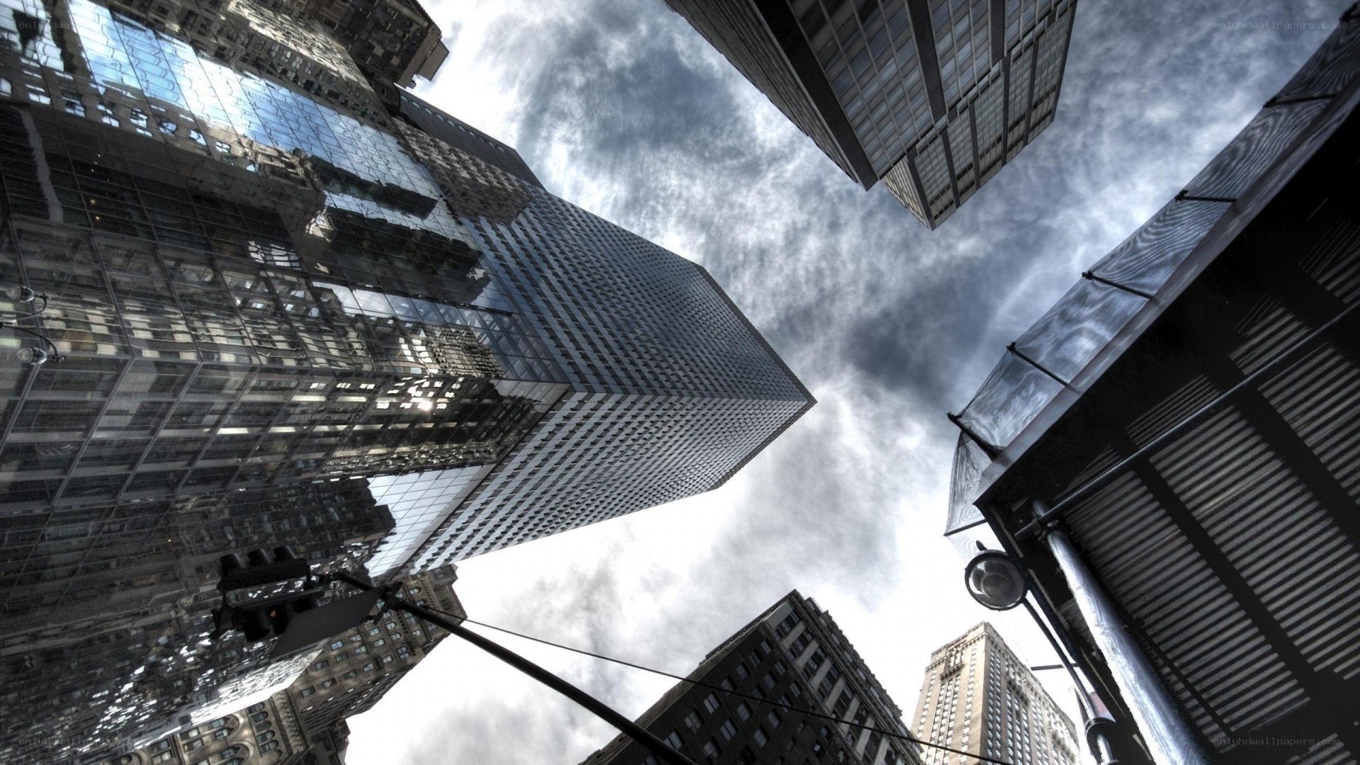 skyscrapers from street view