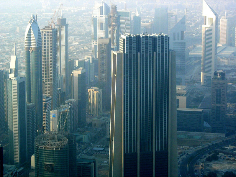 skyscrapers in a city