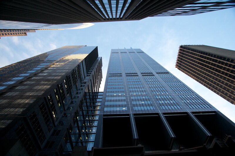 skyscrapers in a city