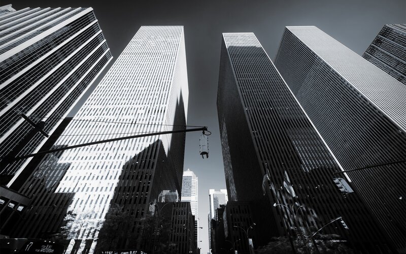 skyscrapers in a city