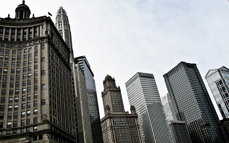 skyscrapers in a city