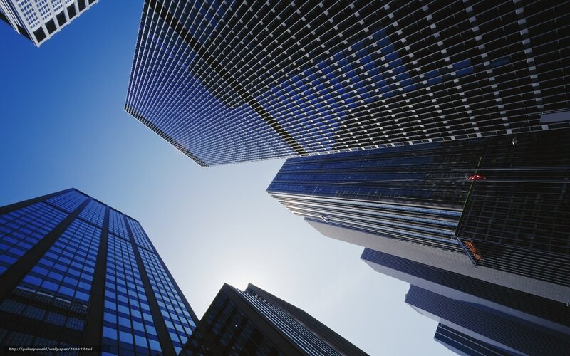 Skyscrapers in City — Blue