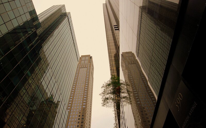 Skyscrapers in City — Gray, Dramatic, Afternoon