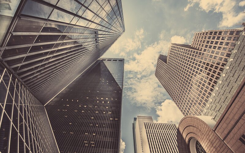 Skyscrapers in City — Gray, Dramatic