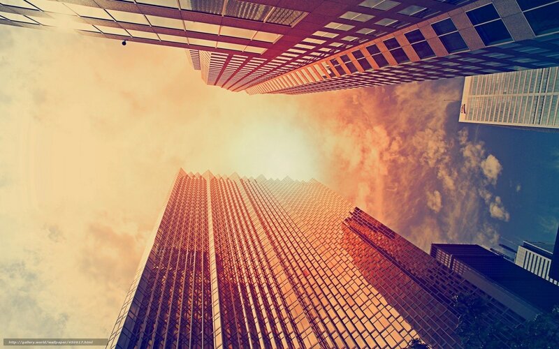 Skyscrapers in City — Orange, Dramatic