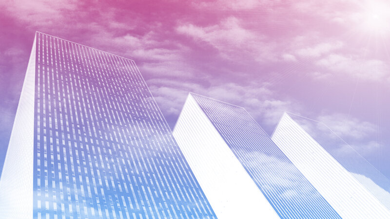 Skyscrapers in Purple Sky