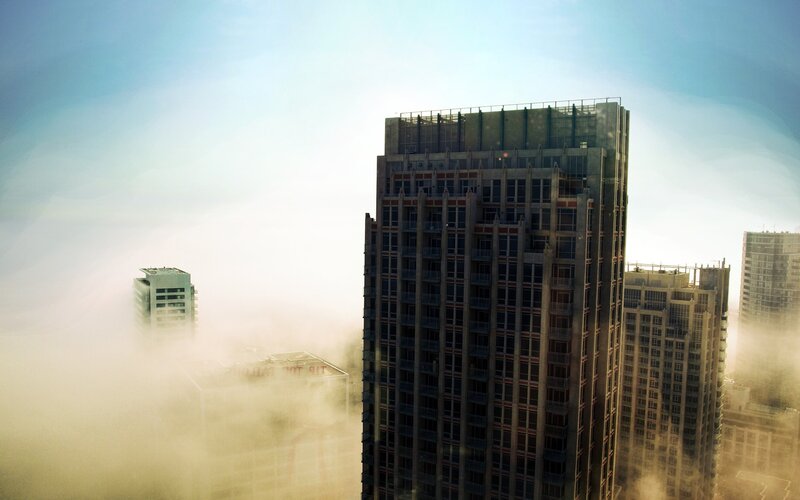 Skyscrapers in the Fog