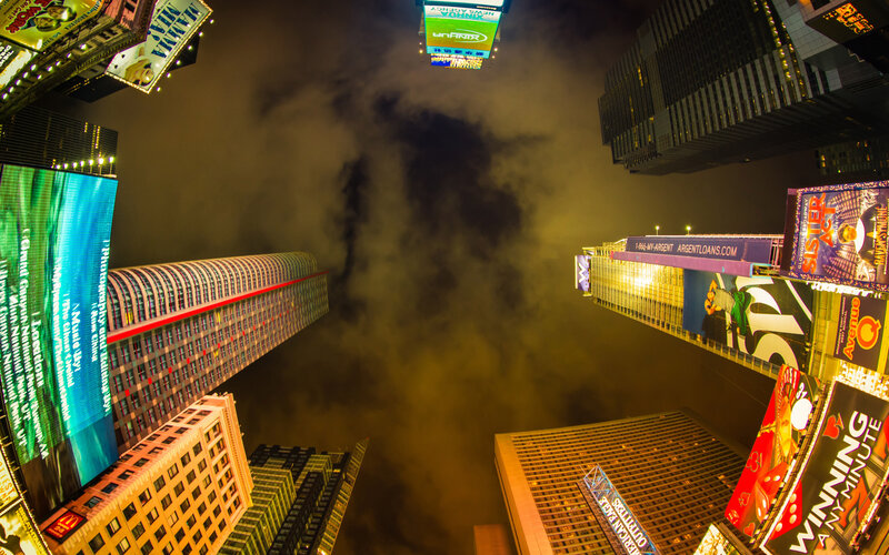 Skyscrapers in Times Square — Yellow