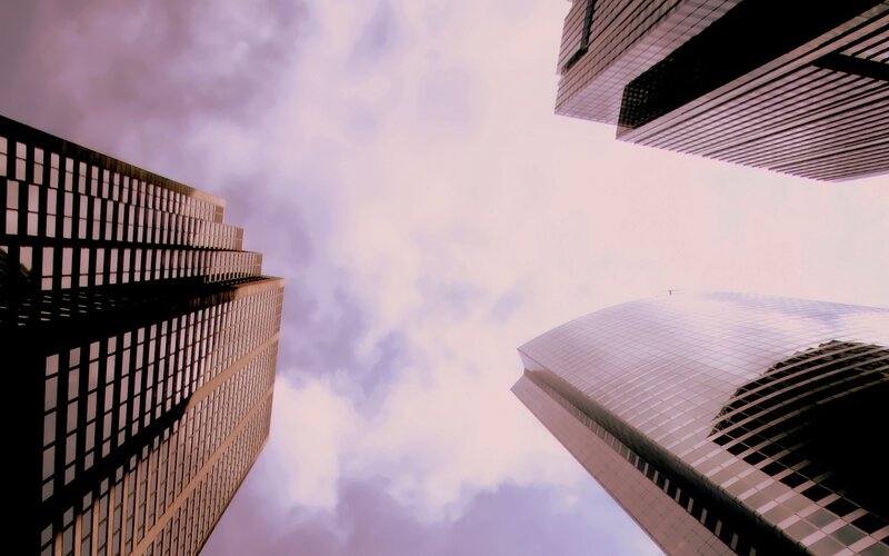 skyscrapers reaching the sky