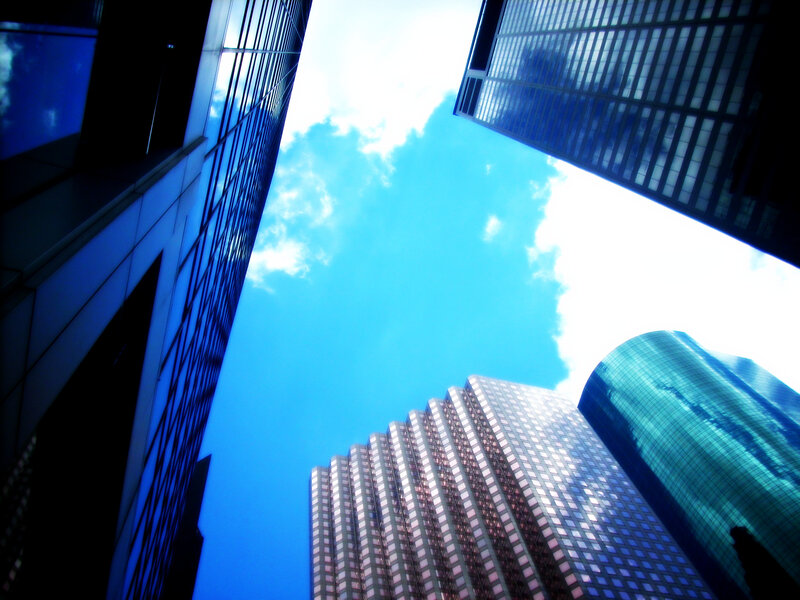 skyscrapers reaching the sky