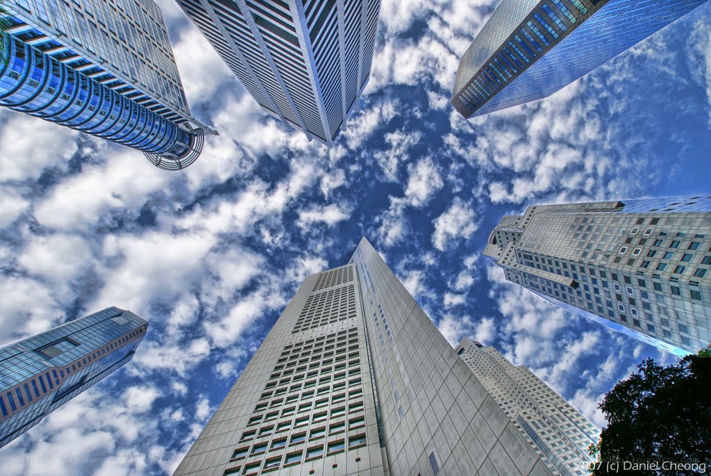 skyscrapers reaching the sky