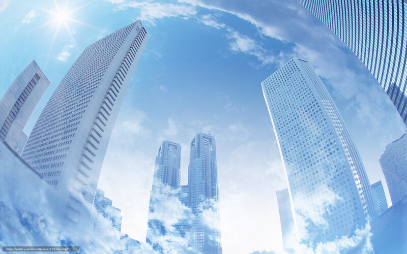 Skyscrapers under blue sky