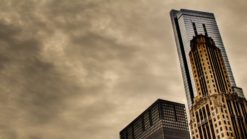 Skyscrapers under Cloudy Sky — Gray