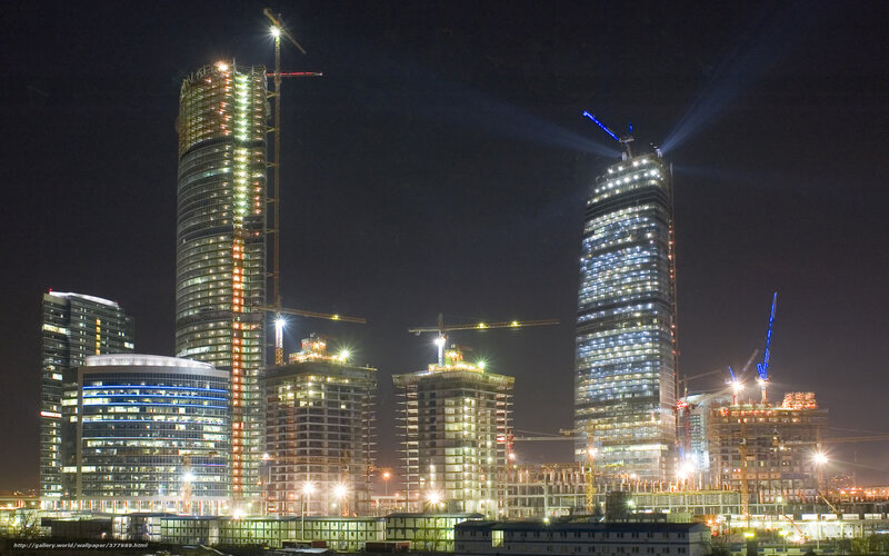 Skyscrapers under Construction — Black