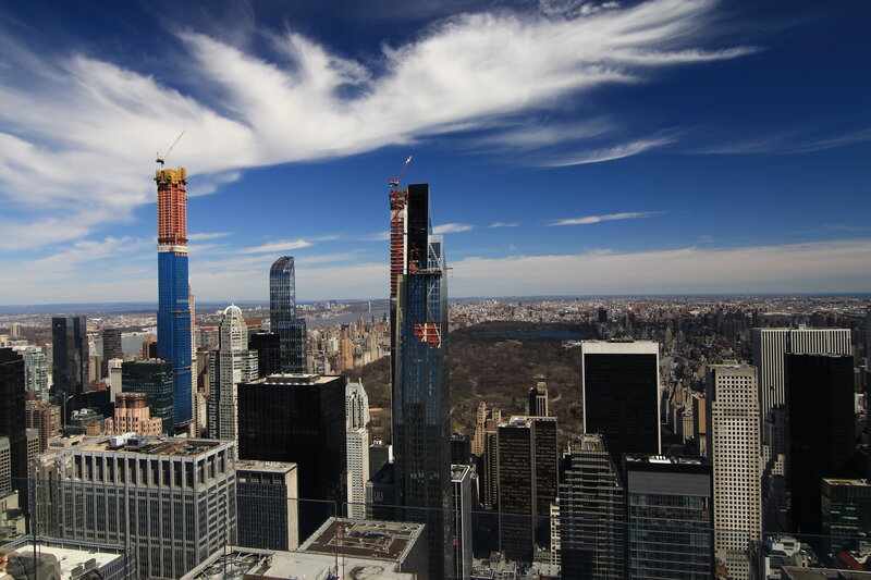 Skyscrapers under Construction — Blue, Dramatic