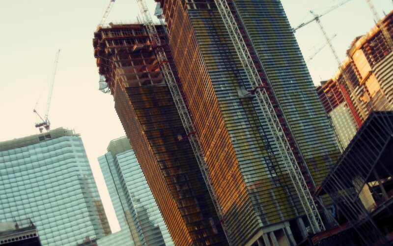Skyscrapers under construction