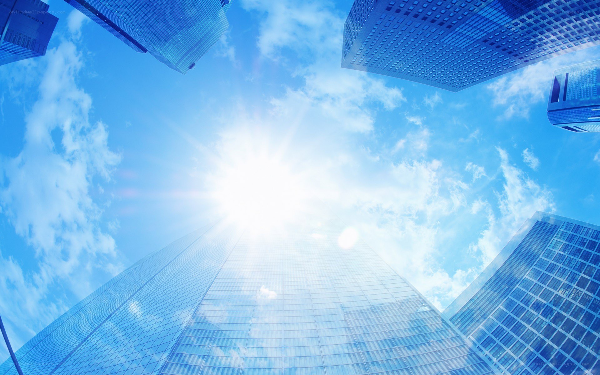 skyscrapers under sunny sky