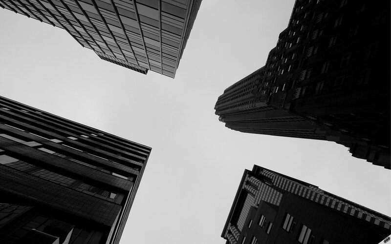 Skyscrapers Viewed from Below — Black
