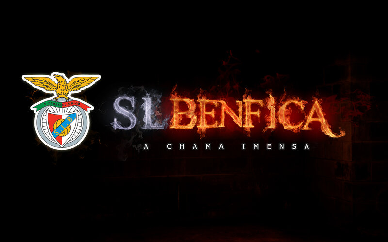 SL Benfica logo with fiery text