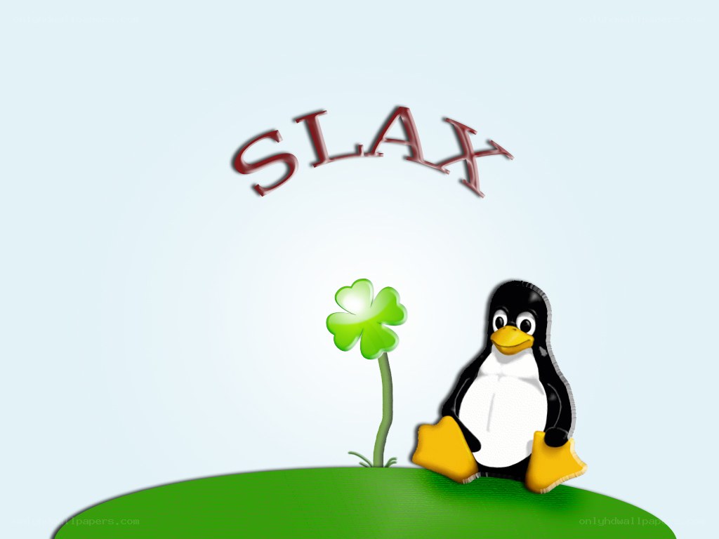 Slax Linux penguin on a hill
