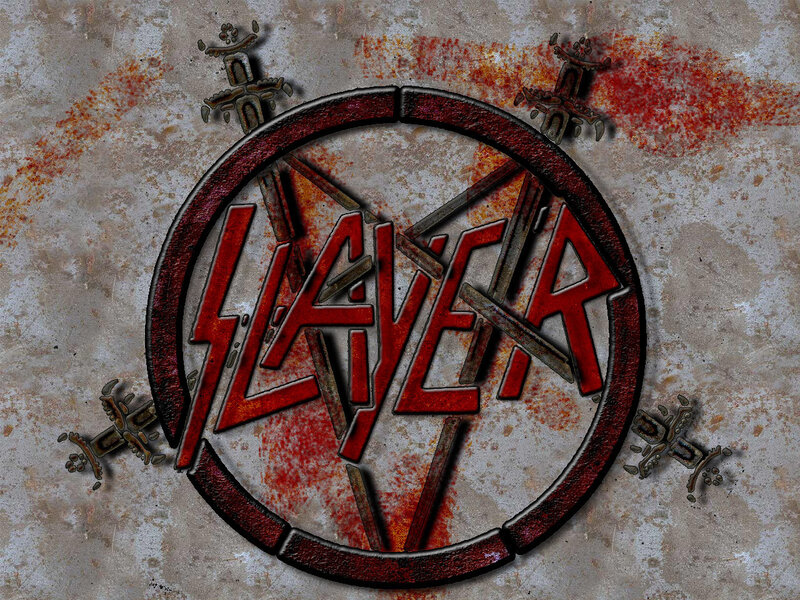 Slayer band logo on grungy background