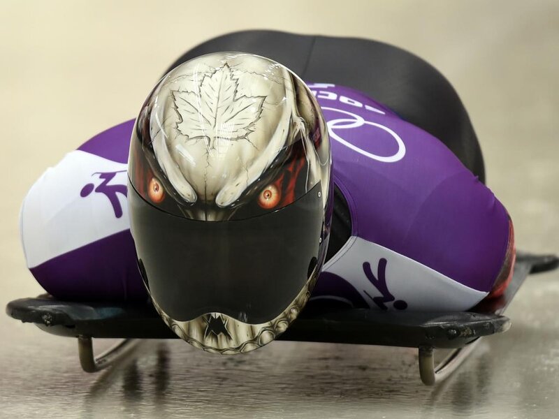 Sledder in Helmet