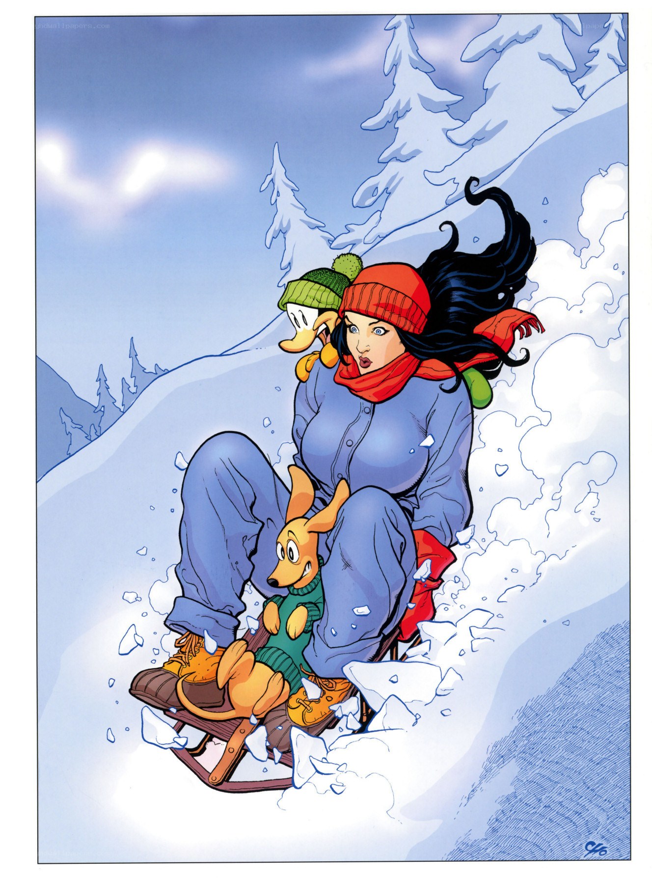 Sledding with friends