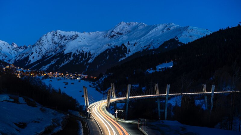 Sleek Cable-stayed Bridge — Blue
