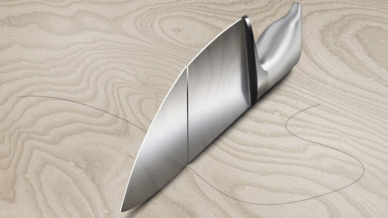 Sleek Knife on Wood